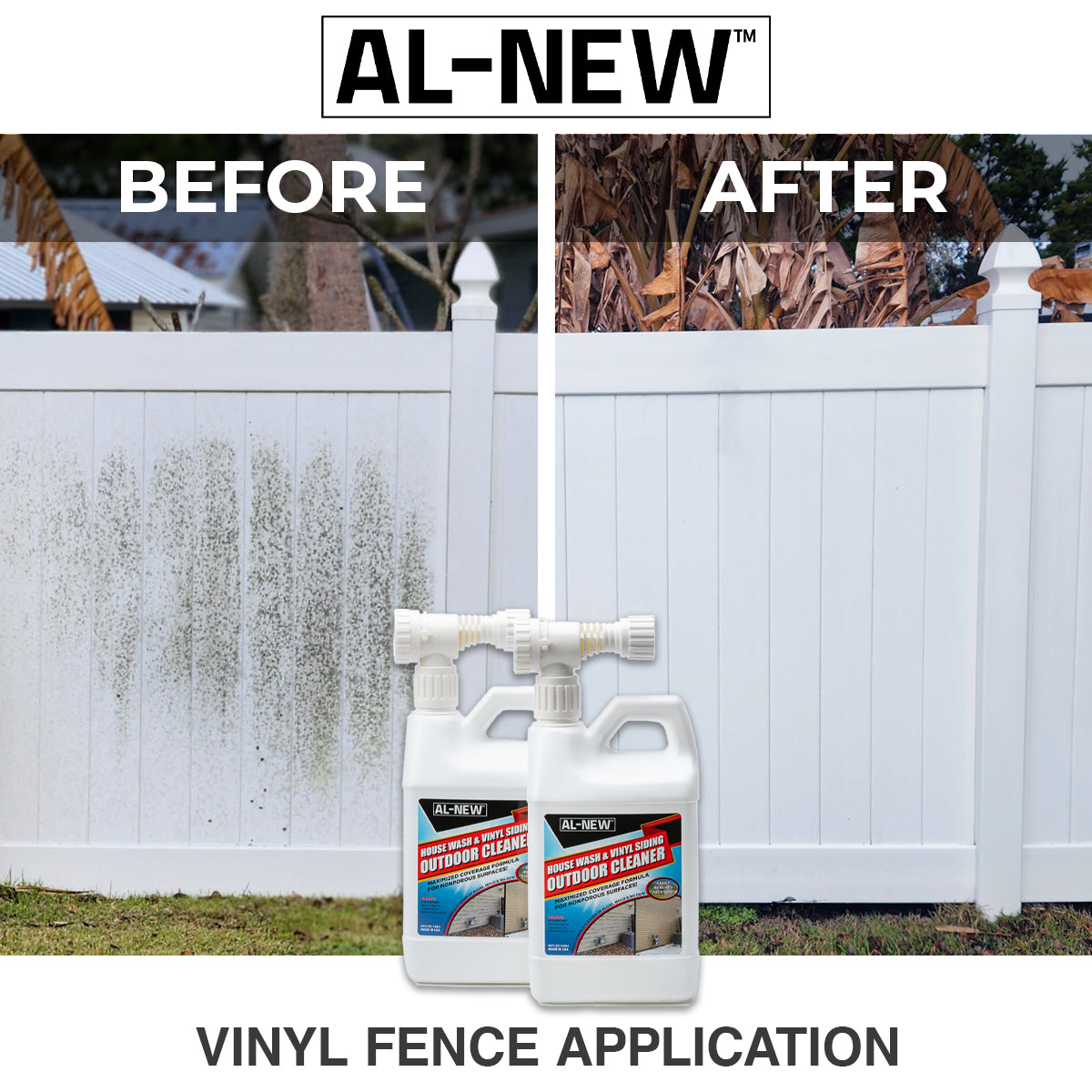 AL-NEW Outdoor Cleaner | House Wash &amp; Vinyl Siding 64oz Hose End Sprayer (Pack of 2)