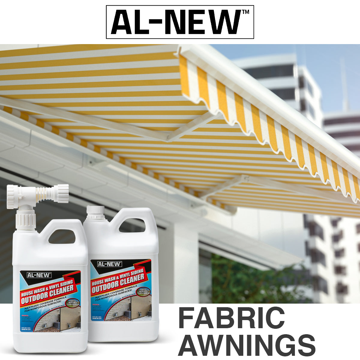 AL-NEW Outdoor Cleaner | House Wash & Vinyl Siding 64oz Hose End Sprayer (Pack of 2)