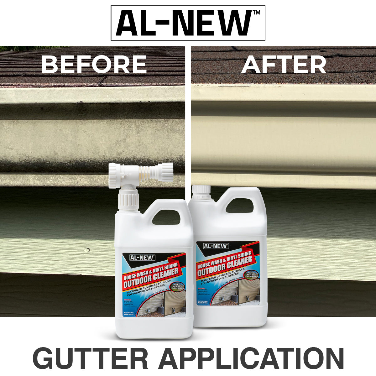 AL-NEW Outdoor Cleaner | House Wash & Vinyl Siding 64oz Hose End Sprayer (Pack of 2)