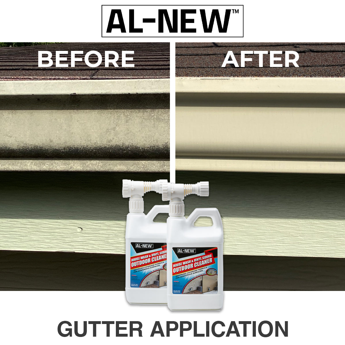AL-NEW Outdoor Cleaner | House Wash &amp; Vinyl Siding 64oz Hose End Sprayer (Pack of 2)